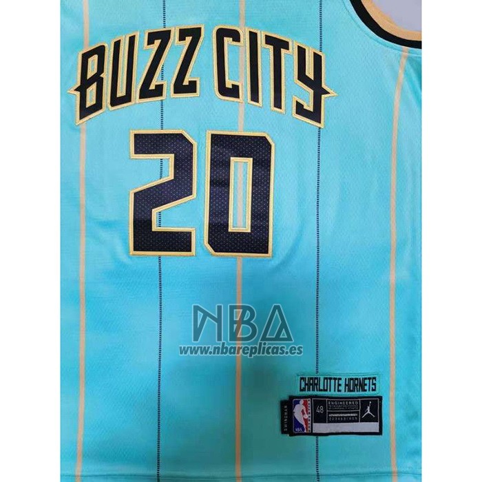 Camiseta Charlotte Hornets Gordon Hayward NO 20 Ciudad 2020-21 Verde